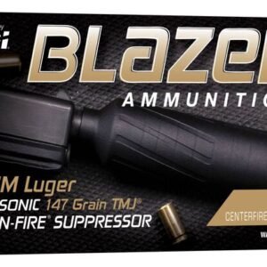 Blazer Brass Clean-Fire Suppressor, 9mm Luger, 147 Grain, Total Metal Jacket Flat Nose, 900 fps