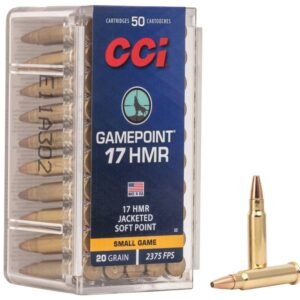 Gamepoint, 17 HMR, 20 Grain, Jacketed Soft Point, 2375 fps