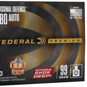 Personal Defense Hydra-Shok Deep, 380 Auto, 99 Grain, Hydra-Shok Deep Jacketed Hollow Point, 975 fps