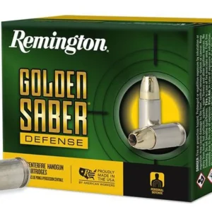 Golden Saber Defense, 9mm Luger, 124 Grain, Brass Jacketed Hollow Point, 1125 fps