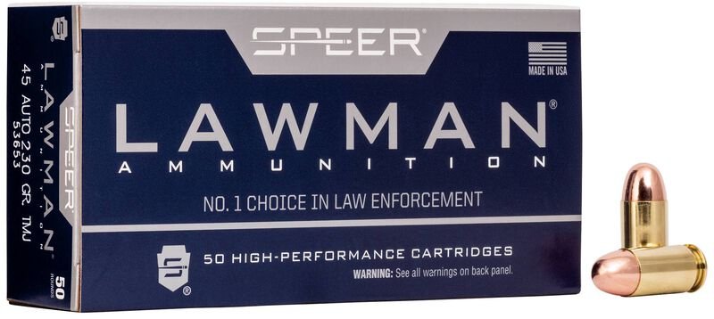 .45 ACP 230gr Lawman TMJ