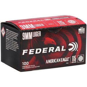 Federal American Eagle 9mm Ammo 115 Grain Full Metal Jacket – AE9DP100
