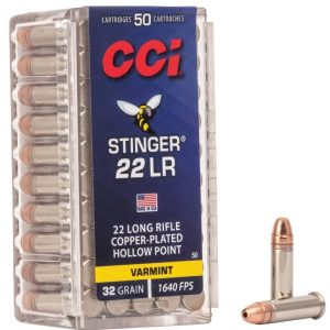 Stinger, 22 LR, 32 Grain, Copper Plated Hollow Point, 1640 fps