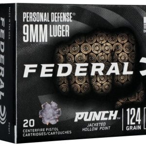 Personal Defense Punch, 9mm Luger, 124 Grain, Jacketed Hollow Point, 1150 fps